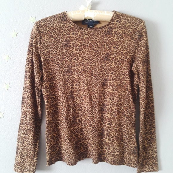 Jones New York Tops - Leopard Print Longsleeve Blouse